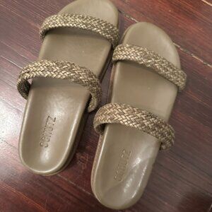NWT - olive green / tan Schutz sandals #boho